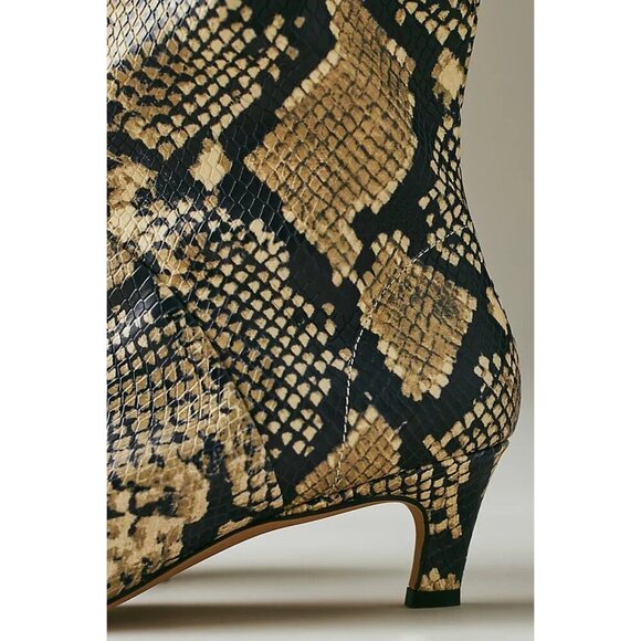 Anthropologie Silent D Erena Kitten-Heel Boots Snakeskin Print 36 - Picture 2 of 2